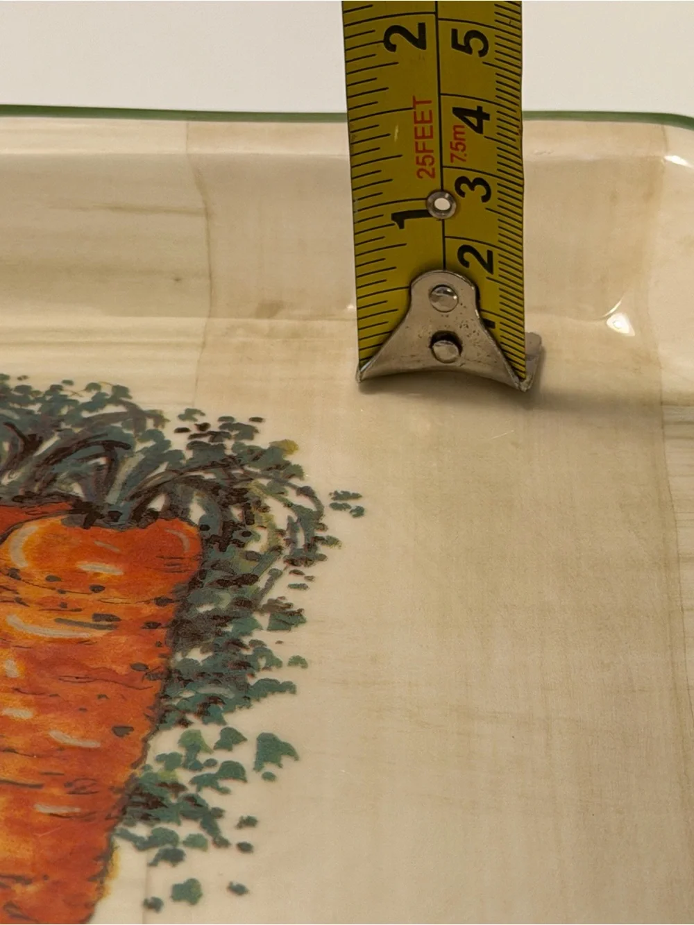 Vintage Ceramica Due Torri Carrots Ceramic Serving Platter Made in Italy Square